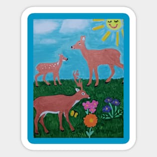 Three Deer Sticker